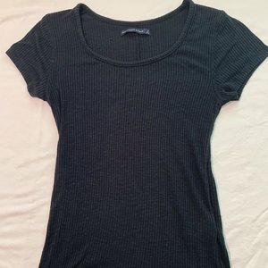 ABERCROMBIE soft ribbed short sleeve shirt black